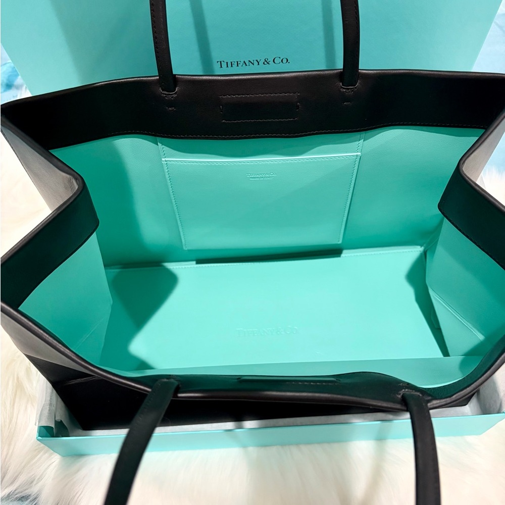 Tiffany & Co. Black Structured Leather Tote - Picture 6 of 8